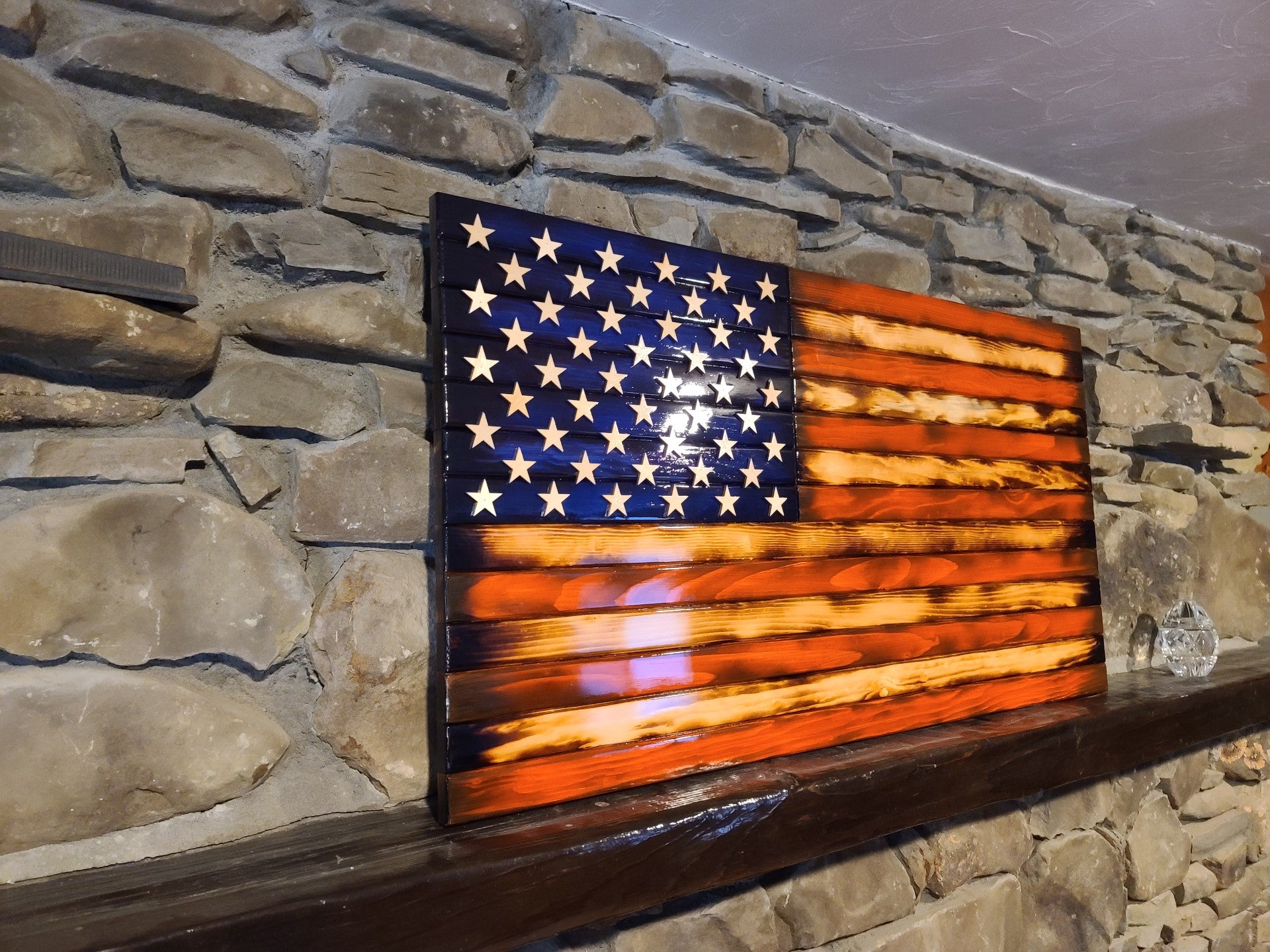 Rustic American Wood Flag