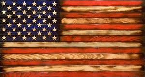 Rustic American Wood Flag